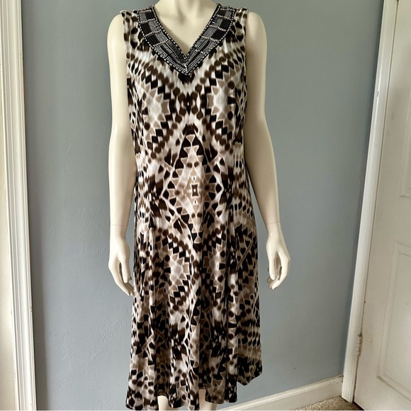 NWT JM Collection Print and embellished Dress - Picture 1 of 5
